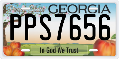 GA license plate PPS7656
