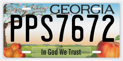 GA license plate PPS7672