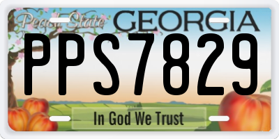 GA license plate PPS7829