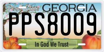 GA license plate PPS8009