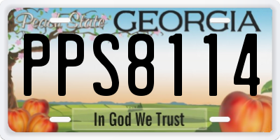 GA license plate PPS8114