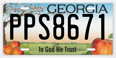 GA license plate PPS8671