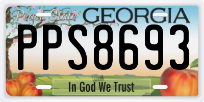 GA license plate PPS8693