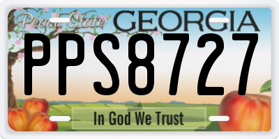GA license plate PPS8727