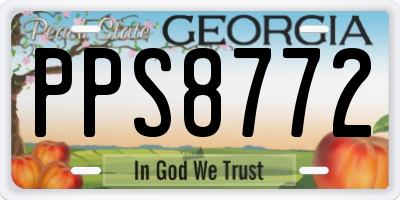 GA license plate PPS8772