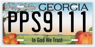 GA license plate PPS9111