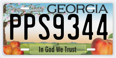 GA license plate PPS9344