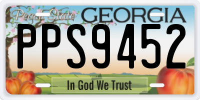 GA license plate PPS9452