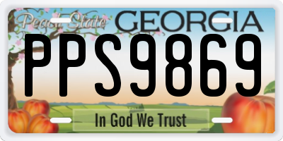 GA license plate PPS9869