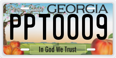 GA license plate PPT0009