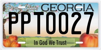 GA license plate PPT0027