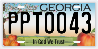 GA license plate PPT0043