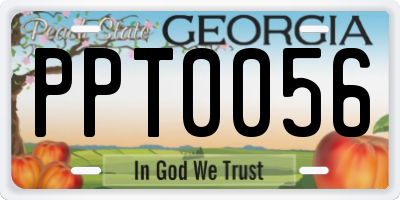 GA license plate PPT0056