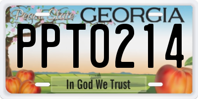 GA license plate PPT0214