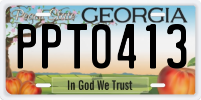 GA license plate PPT0413