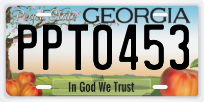 GA license plate PPT0453