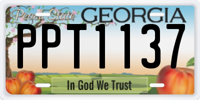 GA license plate PPT1137