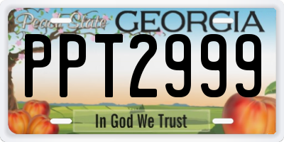 GA license plate PPT2999