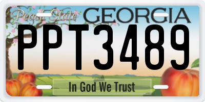 GA license plate PPT3489