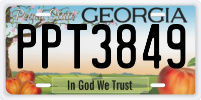 GA license plate PPT3849