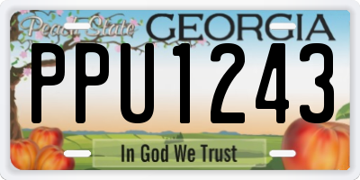 GA license plate PPU1243