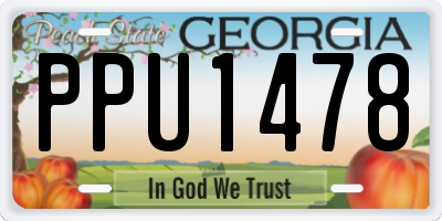 GA license plate PPU1478