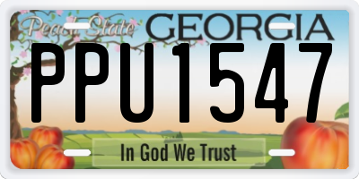 GA license plate PPU1547