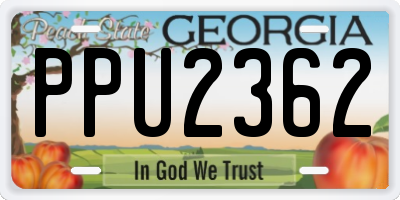 GA license plate PPU2362