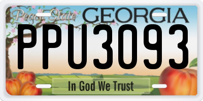 GA license plate PPU3093