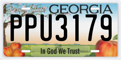 GA license plate PPU3179