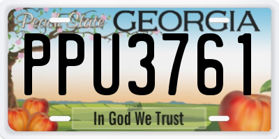 GA license plate PPU3761