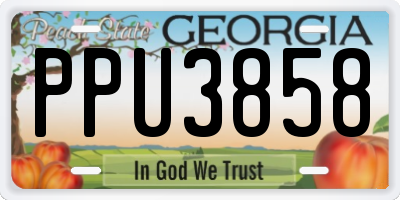GA license plate PPU3858