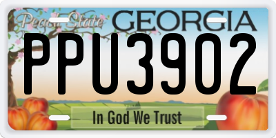 GA license plate PPU3902