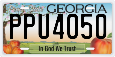 GA license plate PPU4050