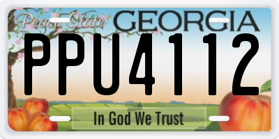 GA license plate PPU4112