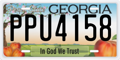 GA license plate PPU4158