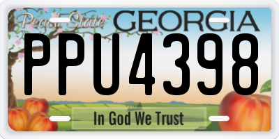 GA license plate PPU4398