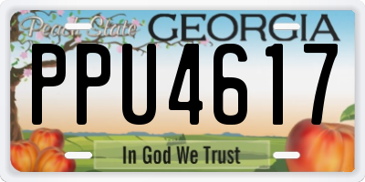 GA license plate PPU4617
