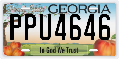 GA license plate PPU4646