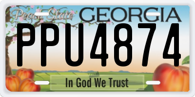 GA license plate PPU4874