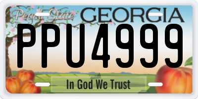 GA license plate PPU4999