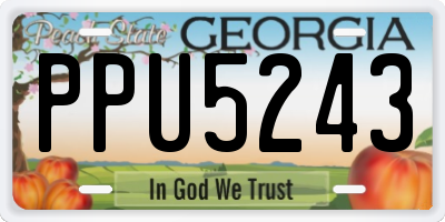 GA license plate PPU5243