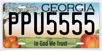GA license plate PPU5555