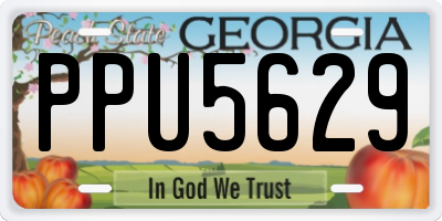 GA license plate PPU5629