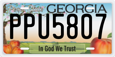 GA license plate PPU5807