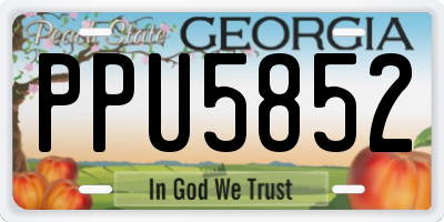GA license plate PPU5852