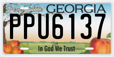GA license plate PPU6137