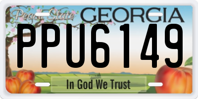 GA license plate PPU6149