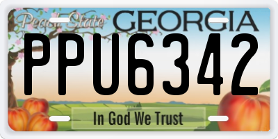 GA license plate PPU6342