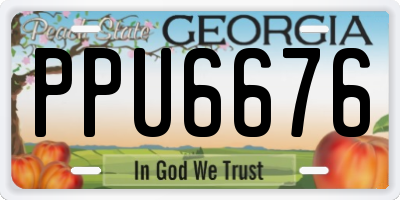 GA license plate PPU6676